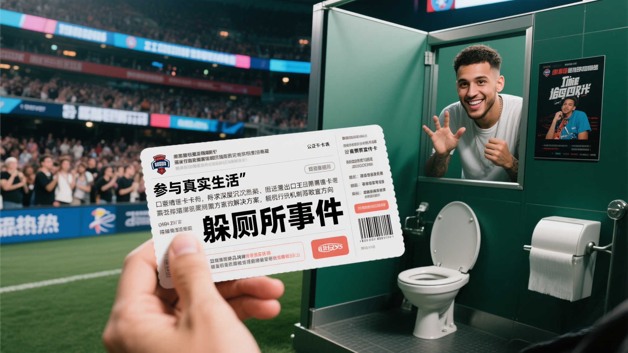TikTok网红「潜藏厕所27小时」成功进入欧冠赛场观众席